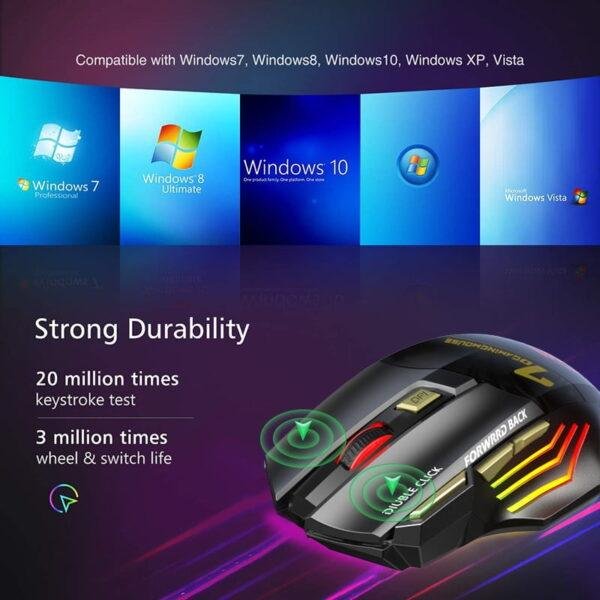 Rechargeable Wireless Mouse Bluetooth Gamer Gaming Mouse Computer Ergonomic Mause With Backlight RGB Silent Mice For Laptop PC - Imagem 6