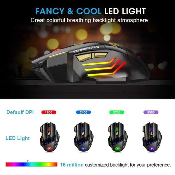 Rechargeable Wireless Mouse Bluetooth Gamer Gaming Mouse Computer Ergonomic Mause With Backlight RGB Silent Mice For Laptop PC - Imagem 3