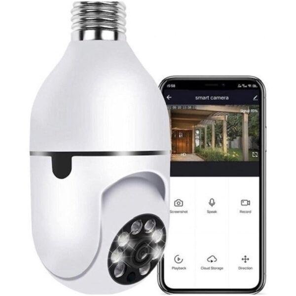 Câmera Lâmpada (100% HD) Usar Cartão De Memória ip wifi giratória 360 com encaixe bocal rosca yoosee ptz full HD visão noturna