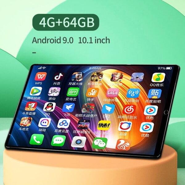 New 10.1 Inch tablet 4G+64GB WiFi Tablet PC New 4G Network Android 9.0 Arge 1280x800 IPS Screen Dual SIM Dual Camera Rear