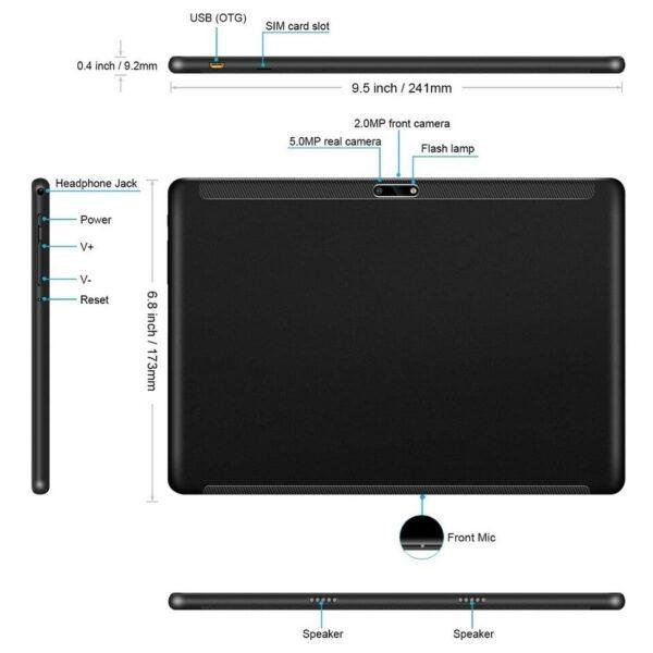 New 10.1 Inch tablet 4G+64GB WiFi Tablet PC New 4G Network Android 9.0 Arge 1280x800 IPS Screen Dual SIM Dual Camera Rear - Imagem 9