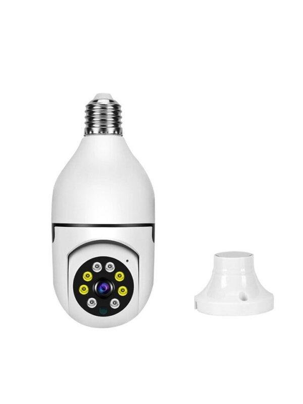 Bulbo Câmera de Vigilância Visão Noturna Cor Completa Rastreamento Humano Automático Zoom Monitor de Segurança Interior Câmera Wi-Fi - Imagem 4
