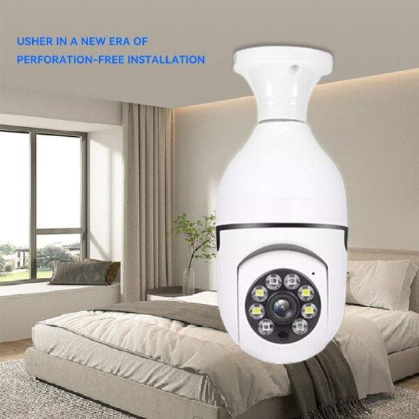 Bulbo Câmera de Vigilância Visão Noturna Cor Completa Rastreamento Humano Automático Zoom Monitor de Segurança Interior Câmera Wi-Fi - Imagem 6