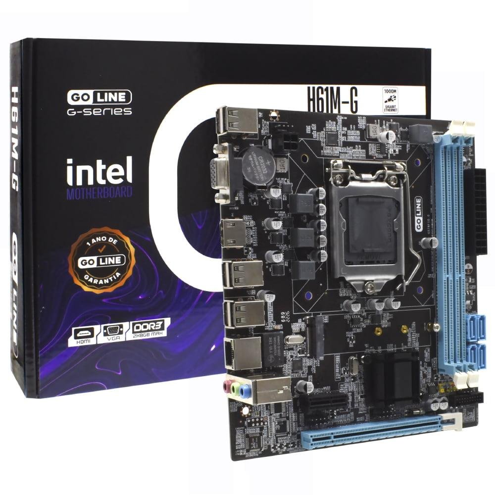 Kit Placa Mãe GoLine GL-H61M-G Socket LGA 1155/ i5 2400 3.1GHz/ Memória 8GB DDR3 1600 - Imagem 2