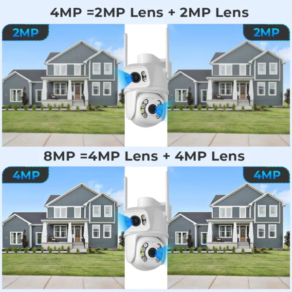 Câmera 8mp 4k ip ptz lente dupla detecção humana câmera de segurança cctv visão noturna ao ar livre câmera de vigilância wi-fi icsee - Imagem 4