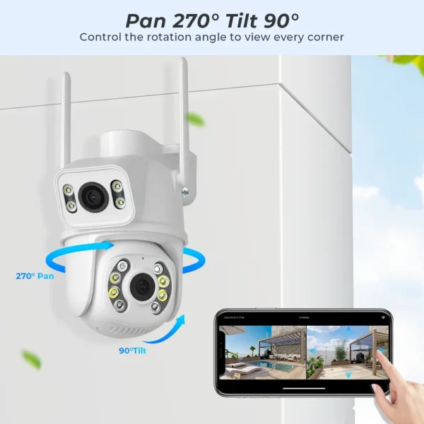 Câmera 8mp 4k ip ptz lente dupla detecção humana câmera de segurança cctv visão noturna ao ar livre câmera de vigilância wi-fi icsee - Imagem 3