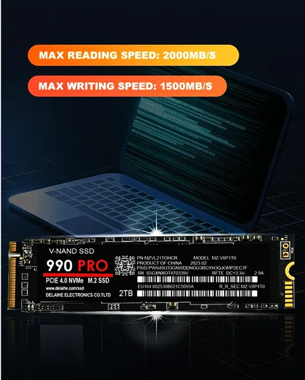 SSD M.2 990 4TB  Hard drive NVME 2.5 ssd TLC 500MB/s interno para laptop e desktop - Imagem 11