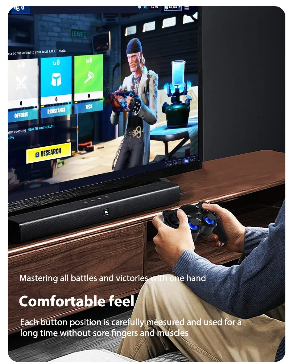 Joystick Sem Fio com Conversor OTG para P3 Android Phone Tablet PC Smart TV Box - Imagem 8