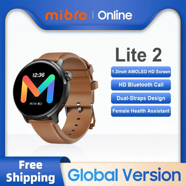 SmartWatch Mibro Lite 2 XPAW0011 - Bluetooth - Preto e Marrom