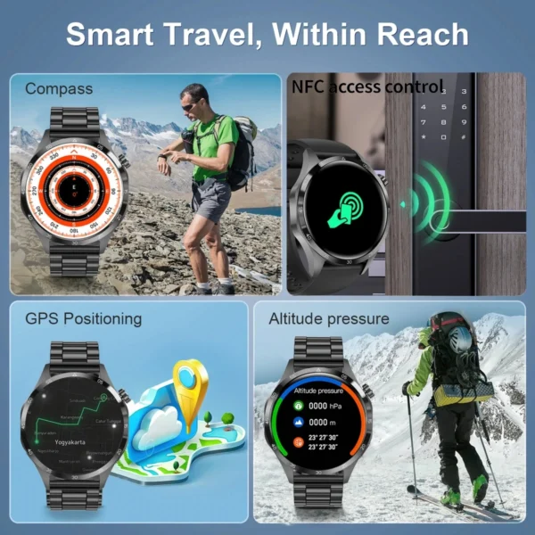 Smartwatch gt4 pro gps relógios inteligentes tela hd, bluetooth, chamada  à prova água - Imagem 2