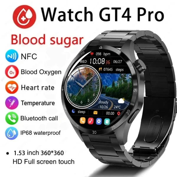 Smartwatch gt4 pro gps relógios inteligentes tela hd, bluetooth, chamada  à prova água