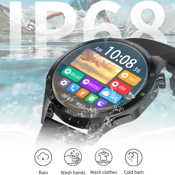 Smartwatch gt4 pro gps relógios inteligentes tela hd, bluetooth, chamada  à prova água - Imagem 4