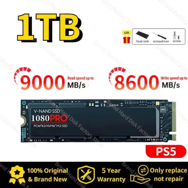 SSD M.@ NVME 1080pro  1tb 2tb  nvme 2.0 ssd m.2 2280  interno para desktop  computador portátil - Imagem 5