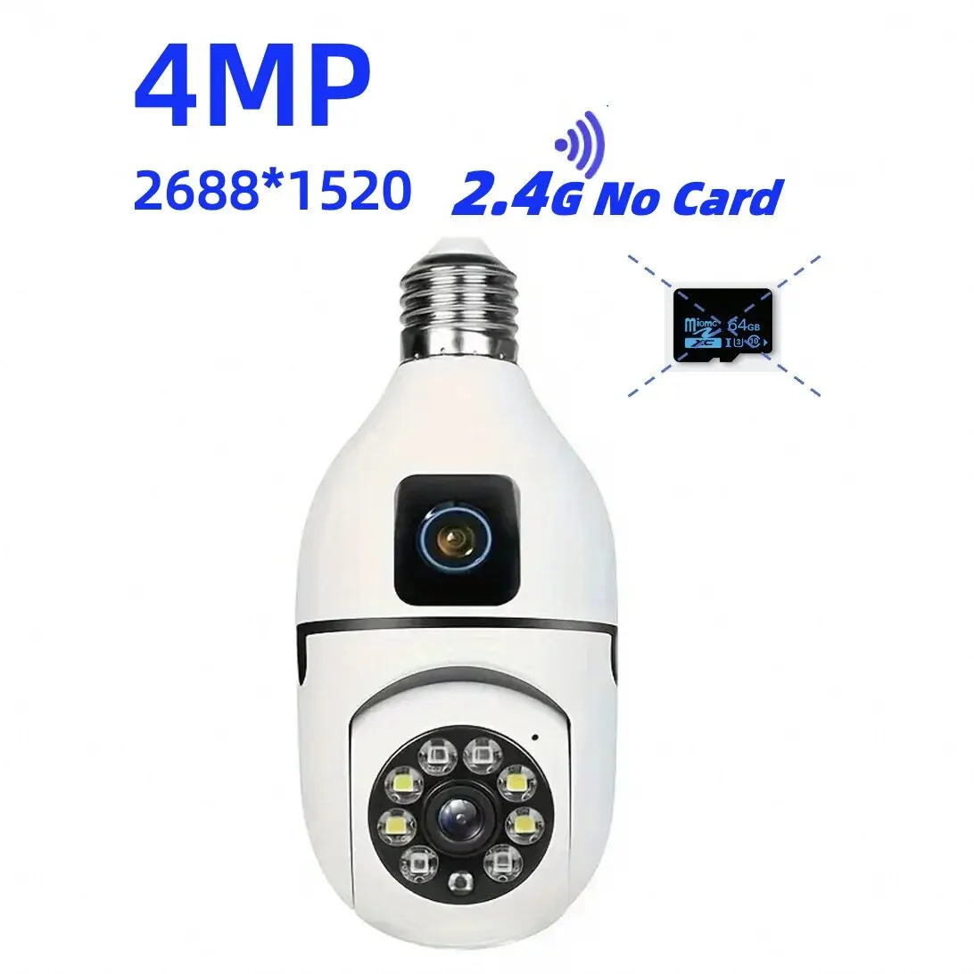 Câmera WiFi Visão noturna Voz bidirecional AI Detecção humana 5G Dual-band 4MP Telas de duelo Lente de duelo Lâmpada Yiiot E27 - Imagem 7