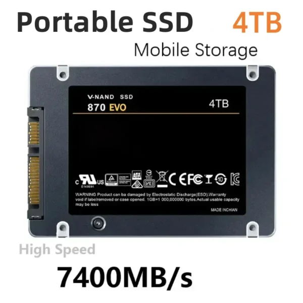 SSD externo  de 500gb, 1tb, 2tb   sata3 interface portátil unidade de estado sólido de alta velocidade para laptop e desktop 2024 - Imagem 6