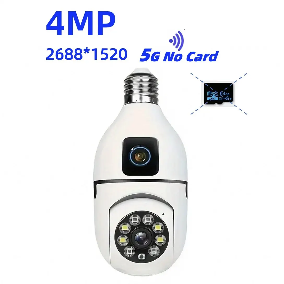 Câmera WiFi Visão noturna Voz bidirecional AI Detecção humana 5G Dual-band 4MP Telas de duelo Lente de duelo Lâmpada Yiiot E27 - Imagem 9