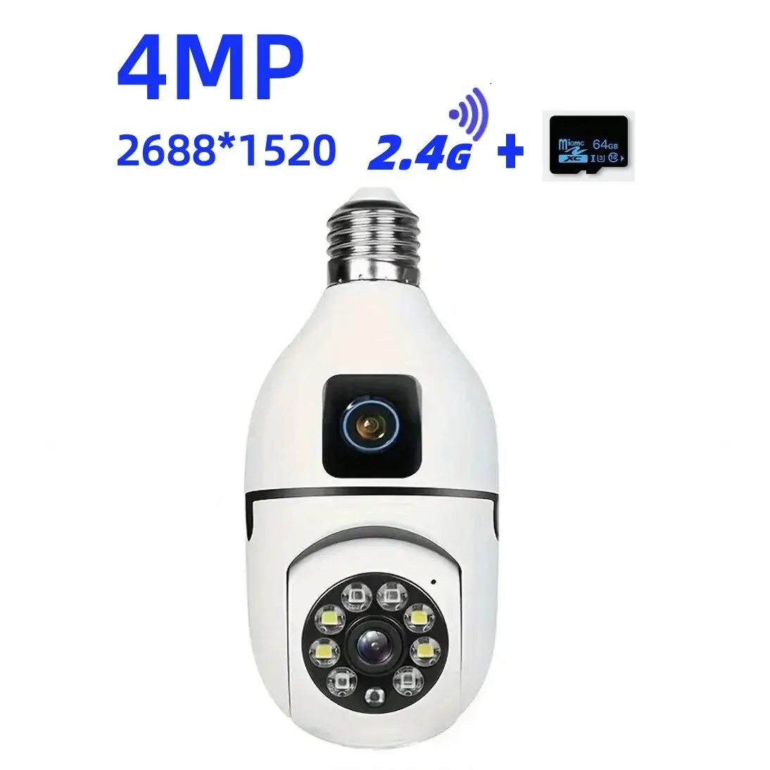 Câmera WiFi Visão noturna Voz bidirecional AI Detecção humana 5G Dual-band 4MP Telas de duelo Lente de duelo Lâmpada Yiiot E27 - Imagem 8