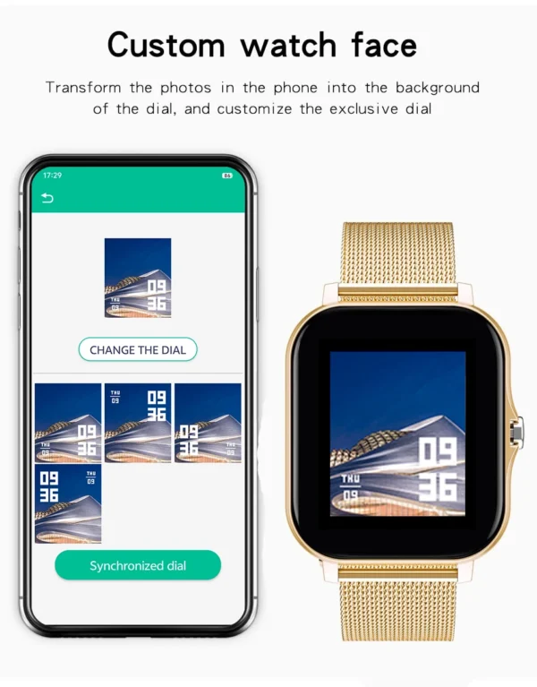 Smartwatch android telefone 1.44 Polegada Polegada tela colorida bluetooth chamada oxigênio no sangue/monitoramento de pressã feminino masculino - Imagem 3