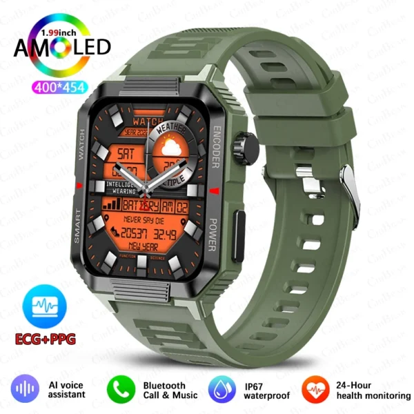 Smartwatch masculino Nfc gps bluetooth chamada relógio inteligente 1.99 ''tela hd 120 + esportes relógio de fitness ao ar livre dados meteorológicos à prova água - Imagem 8