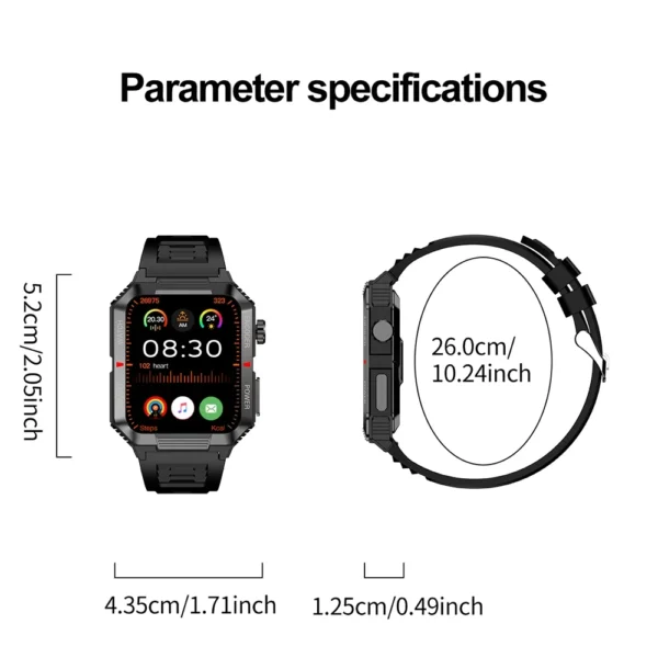 Smartwatch masculino Nfc gps bluetooth chamada relógio inteligente 1.99 ''tela hd 120 + esportes relógio de fitness ao ar livre dados meteorológicos à prova água - Imagem 5