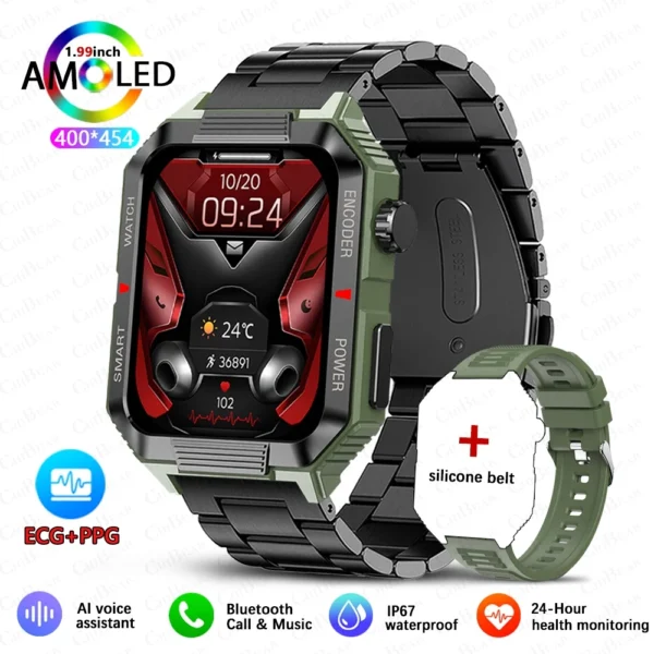 Smartwatch masculino Nfc gps bluetooth chamada relógio inteligente 1.99 ''tela hd 120 + esportes relógio de fitness ao ar livre dados meteorológicos à prova água - Imagem 6