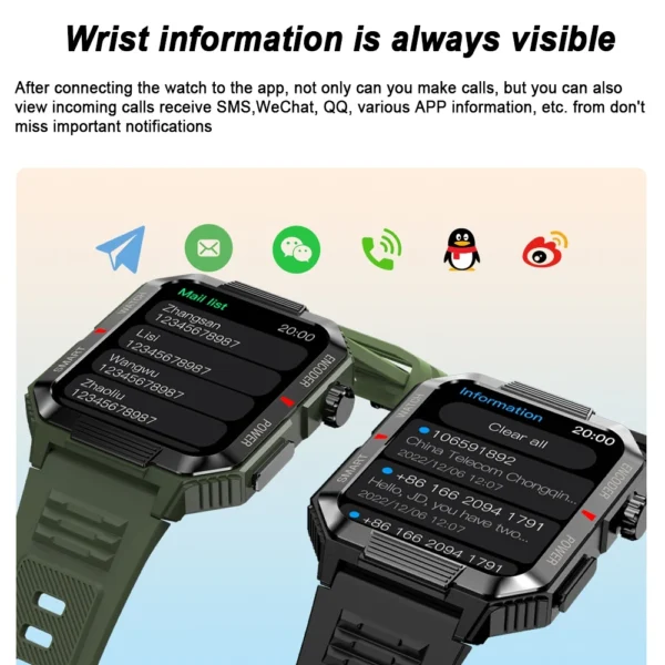 Smartwatch masculino Nfc gps bluetooth chamada relógio inteligente 1.99 ''tela hd 120 + esportes relógio de fitness ao ar livre dados meteorológicos à prova água - Imagem 3