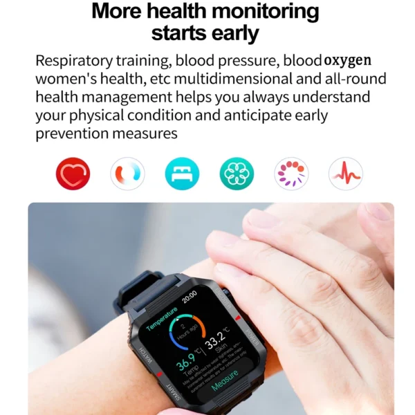 Smartwatch masculino Nfc gps bluetooth chamada relógio inteligente 1.99 ''tela hd 120 + esportes relógio de fitness ao ar livre dados meteorológicos à prova água - Imagem 4