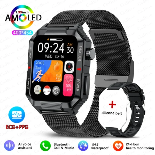 Smartwatch masculino Nfc gps bluetooth chamada relógio inteligente 1.99 ''tela hd 120 + esportes relógio de fitness ao ar livre dados meteorológicos à prova água - Imagem 7