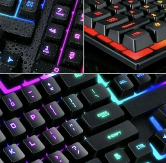 Teclado Gamer Semi-mecânico RGB LED retroiluminado Computador Pc Original - Imagem 2
