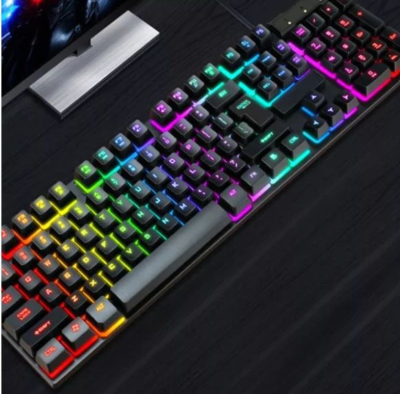 Teclado Gamer Semi-mecânico RGB LED retroiluminado Computador Pc Original - Imagem 3