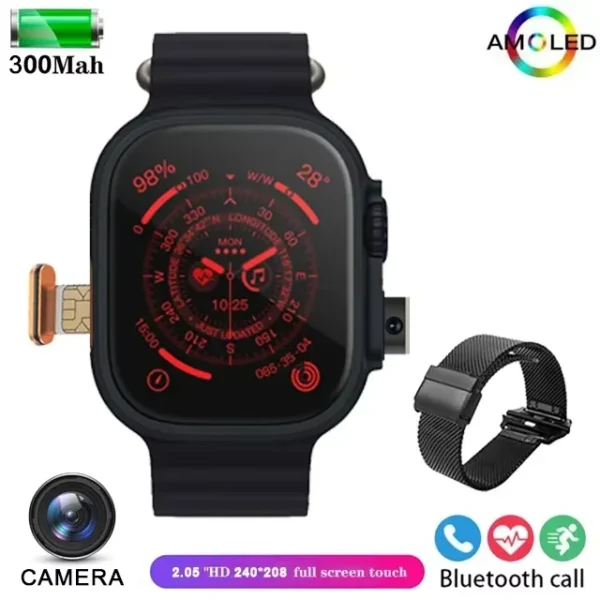 Smart Watch 4G 2,45 polegadas GPS Wifi Google Play IP67 à prova d'água Android IOS Câmera Cartão SIM Rede masculino feminino - Imagem 9