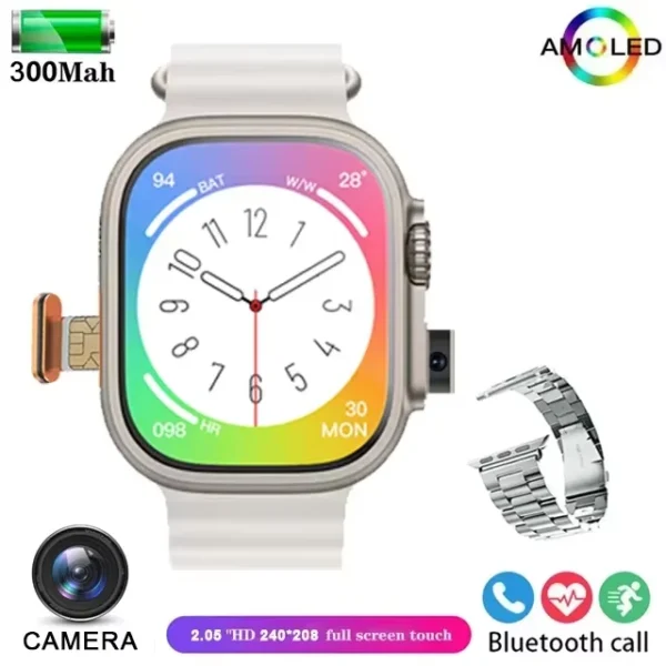 Smart Watch 4G 2,45 polegadas GPS Wifi Google Play IP67 à prova d'água Android IOS Câmera Cartão SIM Rede masculino feminino - Imagem 11