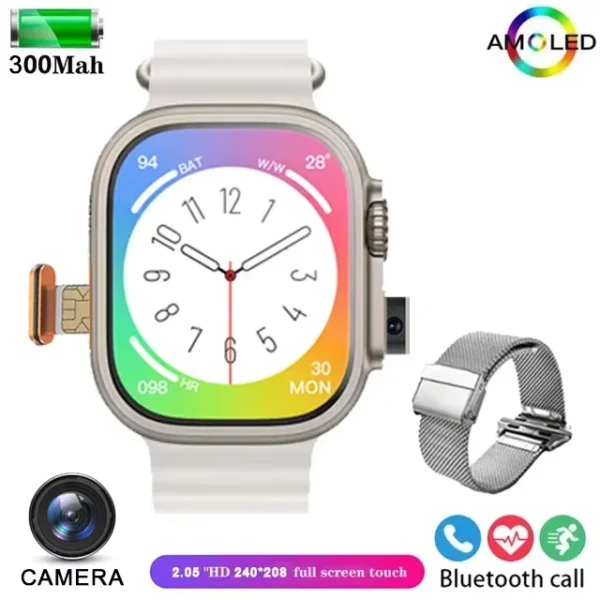 Smart Watch 4G 2,45 polegadas GPS Wifi Google Play IP67 à prova d'água Android IOS Câmera Cartão SIM Rede masculino feminino - Imagem 10