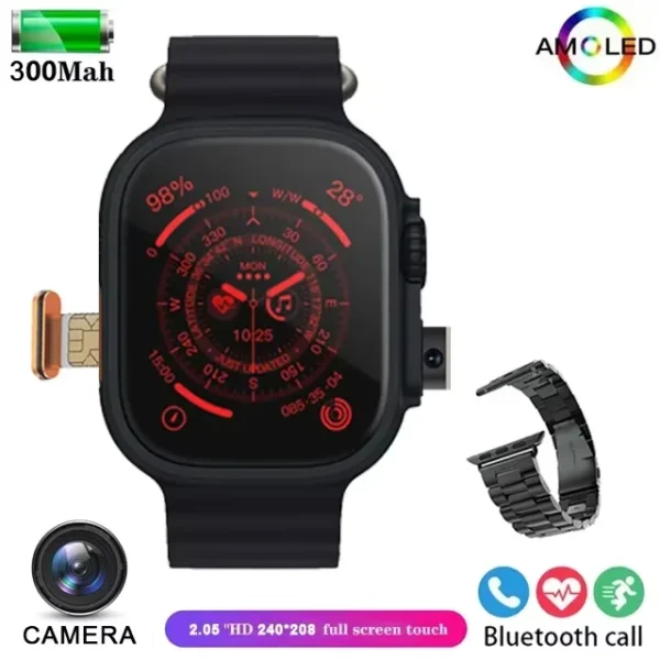 Smart Watch 4G 2,45 polegadas GPS Wifi Google Play IP67 à prova d'água Android IOS Câmera Cartão SIM Rede masculino feminino - Imagem 14