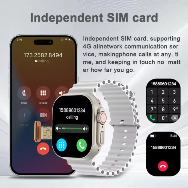 Smart Watch 4G 2,45 polegadas GPS Wifi Google Play IP67 à prova d'água Android IOS Câmera Cartão SIM Rede masculino feminino - Imagem 2
