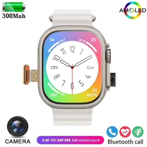 Smart Watch 4G 2,45 polegadas GPS Wifi Google Play IP67 à prova d'água Android IOS Câmera Cartão SIM Rede masculino feminino - Imagem 6