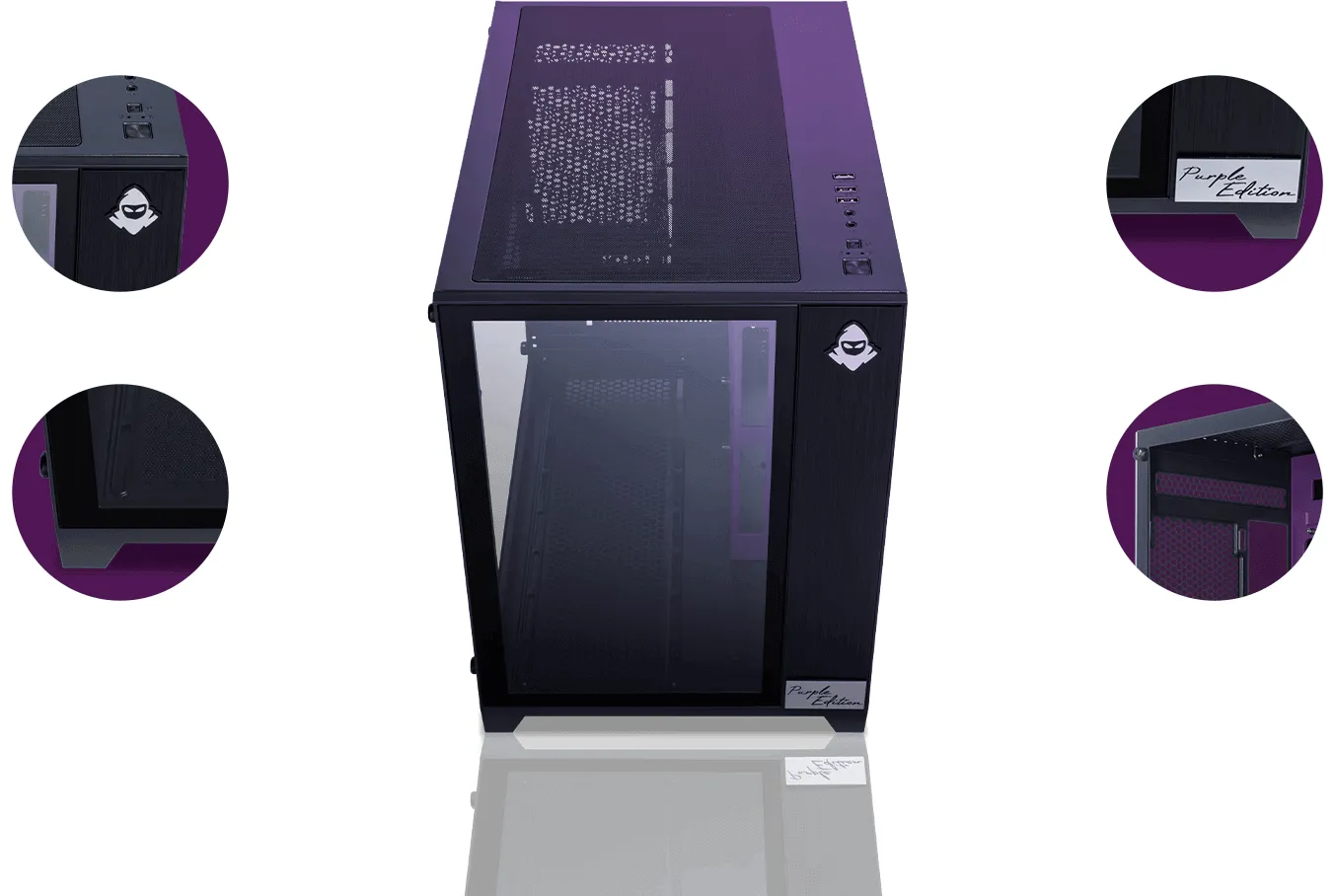 Gabinete Gamer Mancer CV300 Purple Edition, Mid-Tower, Lateral de Vidro, Preto e Roxo, MCR-CV300-PEBK - Imagem 4