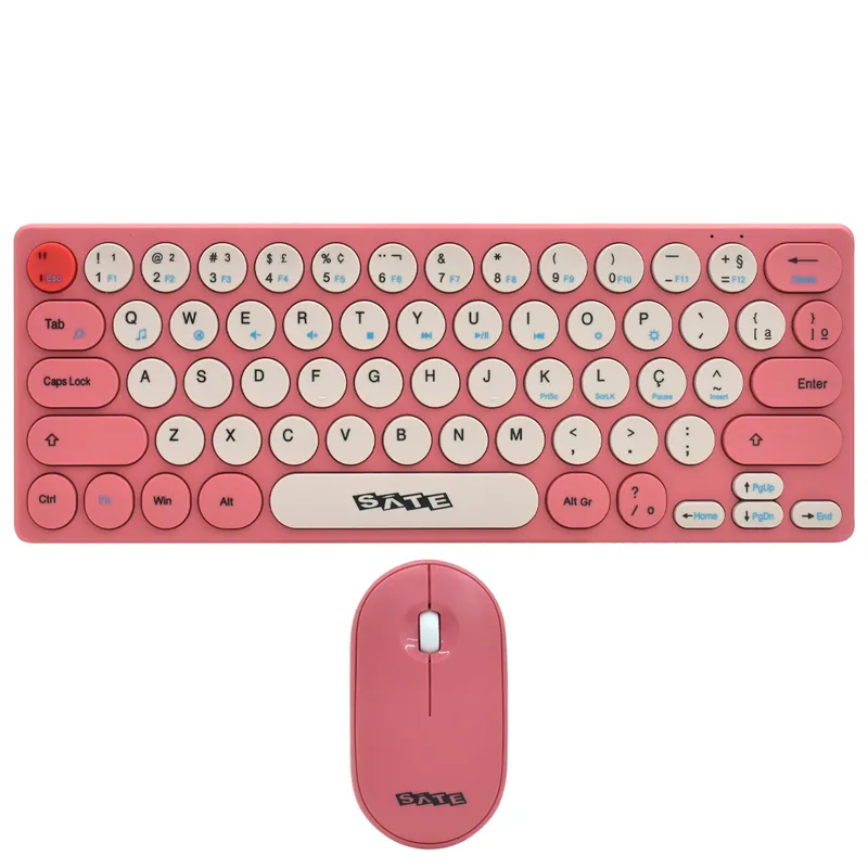 TECLADO + MOUSE WIRELESS SATELLITE AK-6061G MINI PORTUGUES ROSA 1_11zon