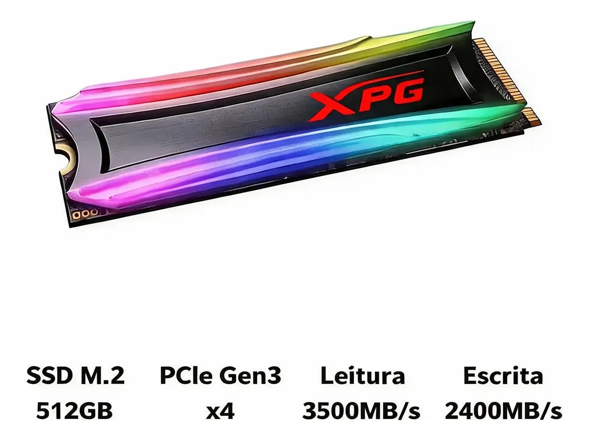 SSD Adata M.2 512GB XPG Gammix RGB Blade Nvme - Imagem 2